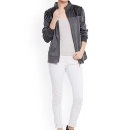 Belle Fille Women Grey Solid Jacket image 4