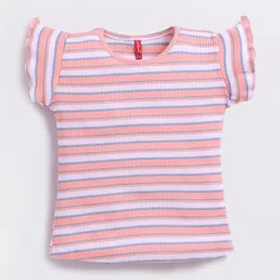 Here&Now X Game Begins Striped Cabbage Edge Sleeve Top image 4