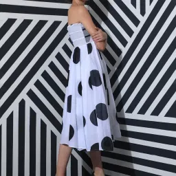 RAREISM White Cotton Printed Sleeveless Dress image 2