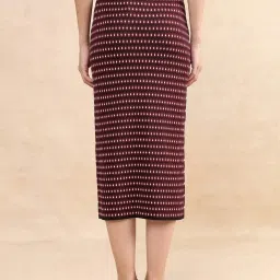 RAREISM Maroon Viscose Printed Skirt image 2