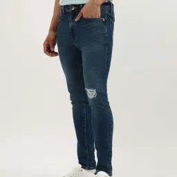 United Colors Of Benetton Blue Low Crotch Distressed Jeans image 3