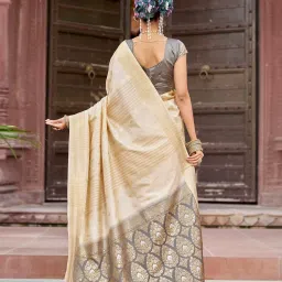 Elora Cream Woven Saree image 2