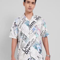 People By Pantaloons White Relaxed Fit Printed Shirt-picture-11