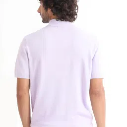 Rare Rabbit Purple Slim Fit Solid T-Shirt image 2