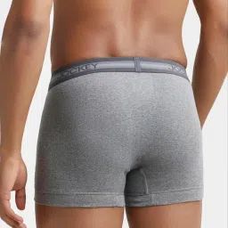 Jockey 1015 Grey Melange Super Combed Cotton Rib Trunks with Stay Fresh Properties - Pack of 2 image 2