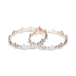 Priyaasi American Diamond Rose Gold Plated Bangle Set image 2
