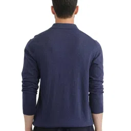 Rare Rabbit Navy Regular Fit Solid Polo T-Shirt image 2