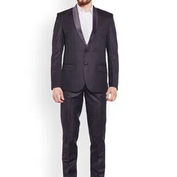Routeen Charcoal Grey Single-Breasted Tuxedo Suit-image-14