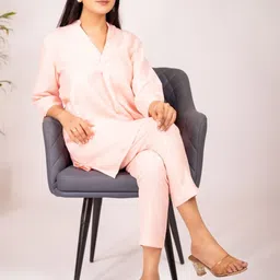 HUESION V-Neck Top With Trouser Co-Ords image 5