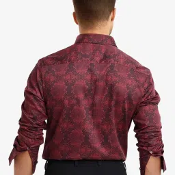 Rare Rabbit Maroon Regular Fit Printed Shirt image 2