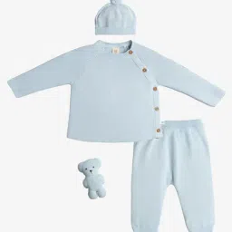 Ed-a-Mamma Baby Blue Cotton Regular Solid Clothing Sets-picture-11