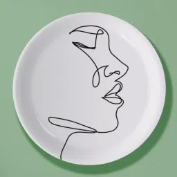 Nestroots Intertwined Elegance Black & White Porcelain¿Decorative Wall Plate image 2