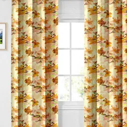 Aura Rose & Mustard Set of 2 Floral Door Curtain-picture-39