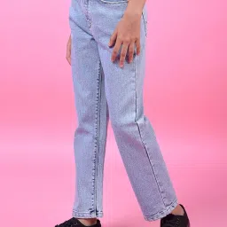 Crimsoune Club Girls Blue Straight Fit Jeans image 3