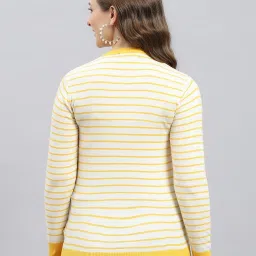 Monte Carlo Yellow Wool Blend Self Design Long Sleeves Cardigan image 2