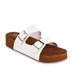 The White Pole Women's White Casual Wedges image 2