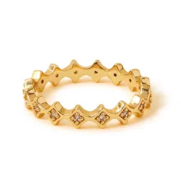 Accessorize London Real Gold-plated Star Band Ring Gold image 2