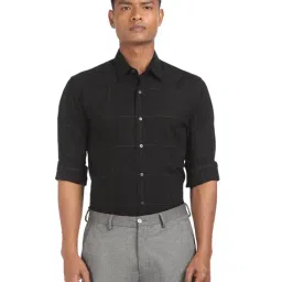 Arrow Black Cotton Slim Fit Checks Shirt-picture-37