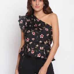 Latin Quarters Black Floral Print Top-image-68