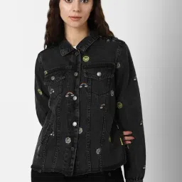 Forever 21 Black Embroidered Jacket-image-83