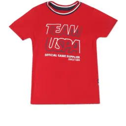 U.S. Polo Assn. Kids Red Graphic Print T-Shirt-picture-46