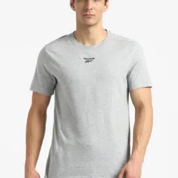 Reebok Grey Cotton Slim Fit Logo Printed T-Shirts-image-39