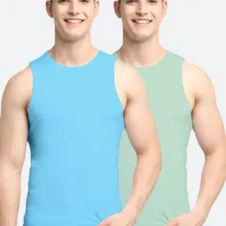 Friskers Multi Cotton Slim Fit Vest - Pack of 2-picture-18