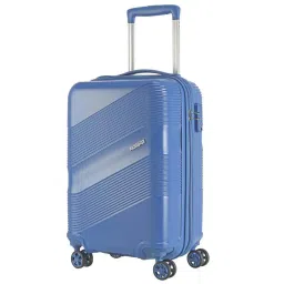 American Tourister Krypton Blue Textured Hard Cabin Trolley Bag - 36 cm image 3