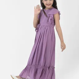 Eavan Kids Mauve Solid Maxi Dress image 3