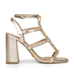 Saint G Women's Alyssa Gold Ankle Strap Sandals image 2