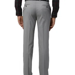 Park Avenue Grey Regular Fit Texture Trousers image 2