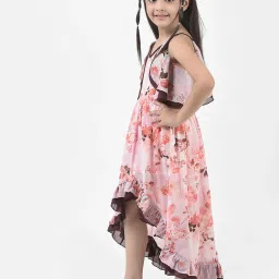 Eavan Kids Pink Floral Print Dress image 3