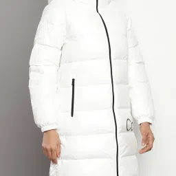 Calvin Klein Ivory Quilted Relaxed Fit Puffer Jacket image 3