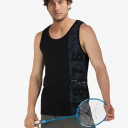 Jockey Black Regular Fit Printed Vests image 3