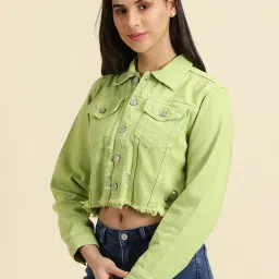 showoffff SHOWOFF Lime Green Regular Fit Jacket image 3