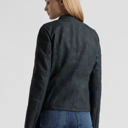 Only Black Slim Fit Biker Jacket image 3