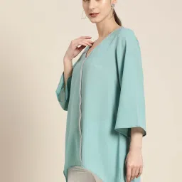 Qurvii Blue Embellished Top image 3