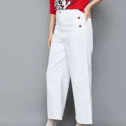 Ginger by Lifestyle White Cotton Mid Rise Jeans image 3