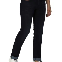 Mufti Dark Blue Slim Fit Lightly Washed Jeans image 3