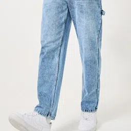 Styli Light Blue Relaxed Fit Heavily Washed Jeans image 3