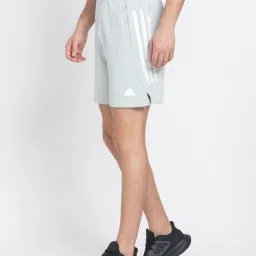 adidas FI Silver Grey Regular Fit 3 Striped Sports Shorts image 3