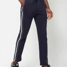 Sporto Dark Navy Regular Fit Striped Trackpants image 3