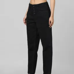 Only Black Cotton Relaxed Fit High Rise Jeans image 3