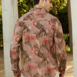 Campus Sutra Brown Viscose Regular Fit Printed Shirt image 2