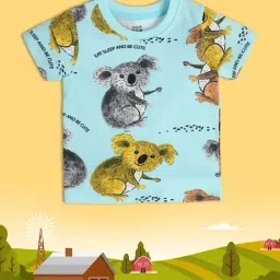MINIKLUB Kids Blue Printed T-Shirt-image-63
