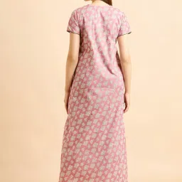 Sweet Dreams Pink Cotton Printed Night Gown image 2