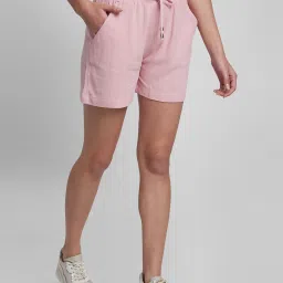 Spykar Pink Mid Rise Shorts image 3