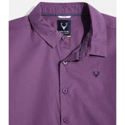 Allen Solly Junior Purple Solid Full Sleeves Shirt image 3
