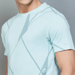 BOSSINI Blue Cotton Regular Fit Printed T-Shirt image 3