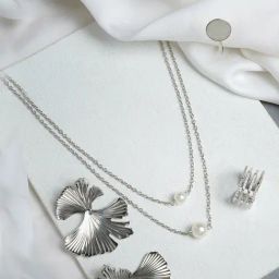 Joker & Witch Metallic Shimmer Necklace Set with Rings-picture-28
